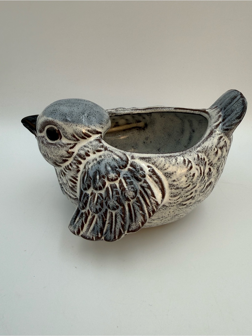 Vintage Baby Blue Bird Ceramic Planter Japan - Picture 6 of 12
